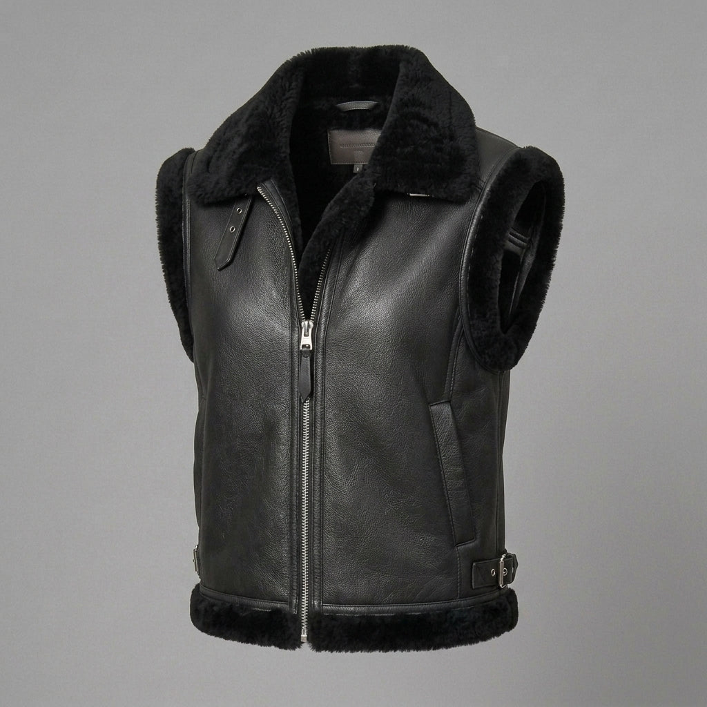 Women's Plush Shearling Leather Vest