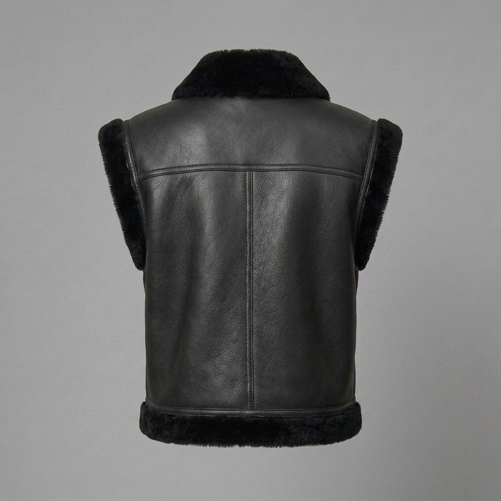 Women's Plush Shearling Leather Vest