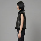Women's Plush Shearling Leather Vest