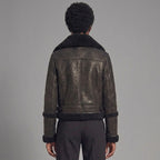 Midnight Shearling Leather Jacket