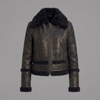 Midnight Shearling Leather Jacket