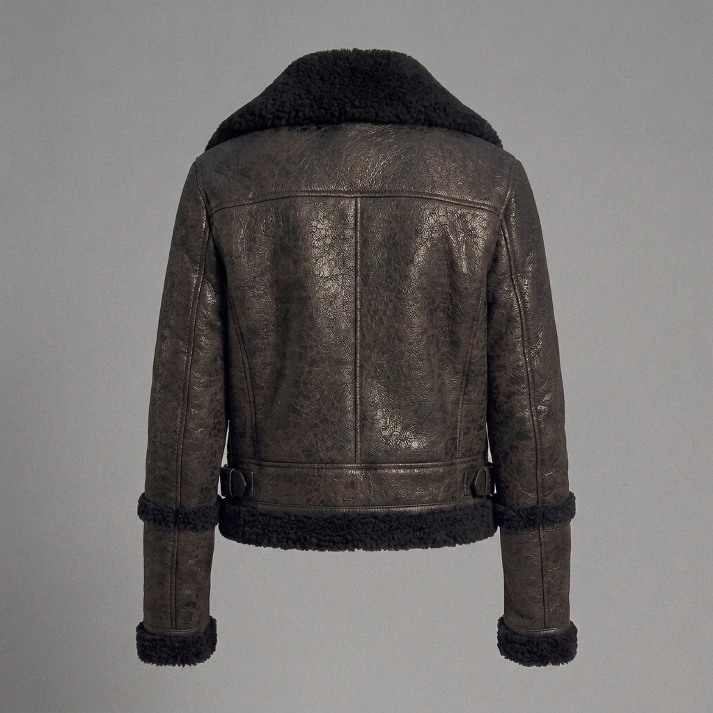 Midnight Shearling Leather Jacket
