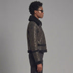 Midnight Shearling Leather Jacket