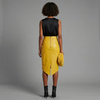 Women's Mustard Leather Skirt