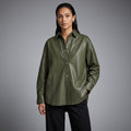 Women's Olive Leather Shirt