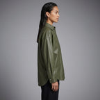 Women's Olive Leather Shirt