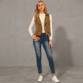 Olive Tan Suede Biker Vest