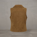 Olive Tan Suede Biker Vest