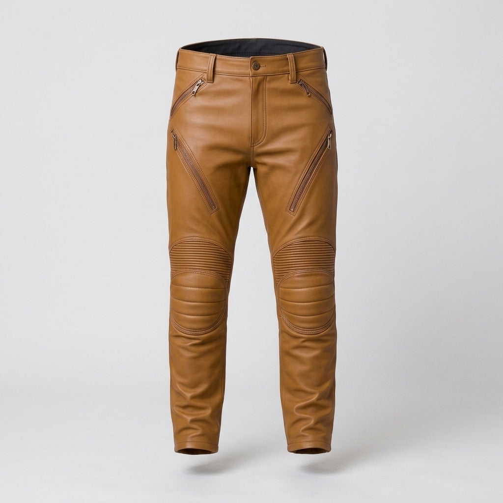 Men's Lambskin Leather Pants Luxury Soft Leather Trousers