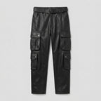 Men's Leather Biker Pants Genuine Motorcycle Riding Trousers