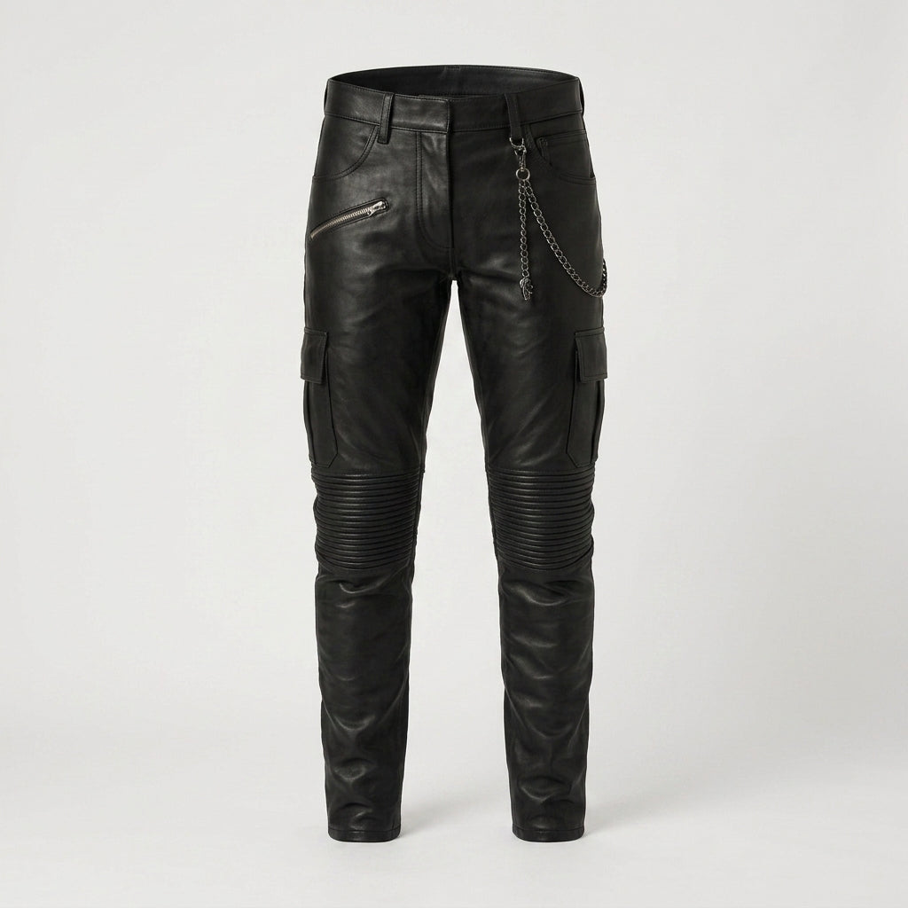 Men's Slim Fit Leather Pants Premium Genuine Leather Jeans
