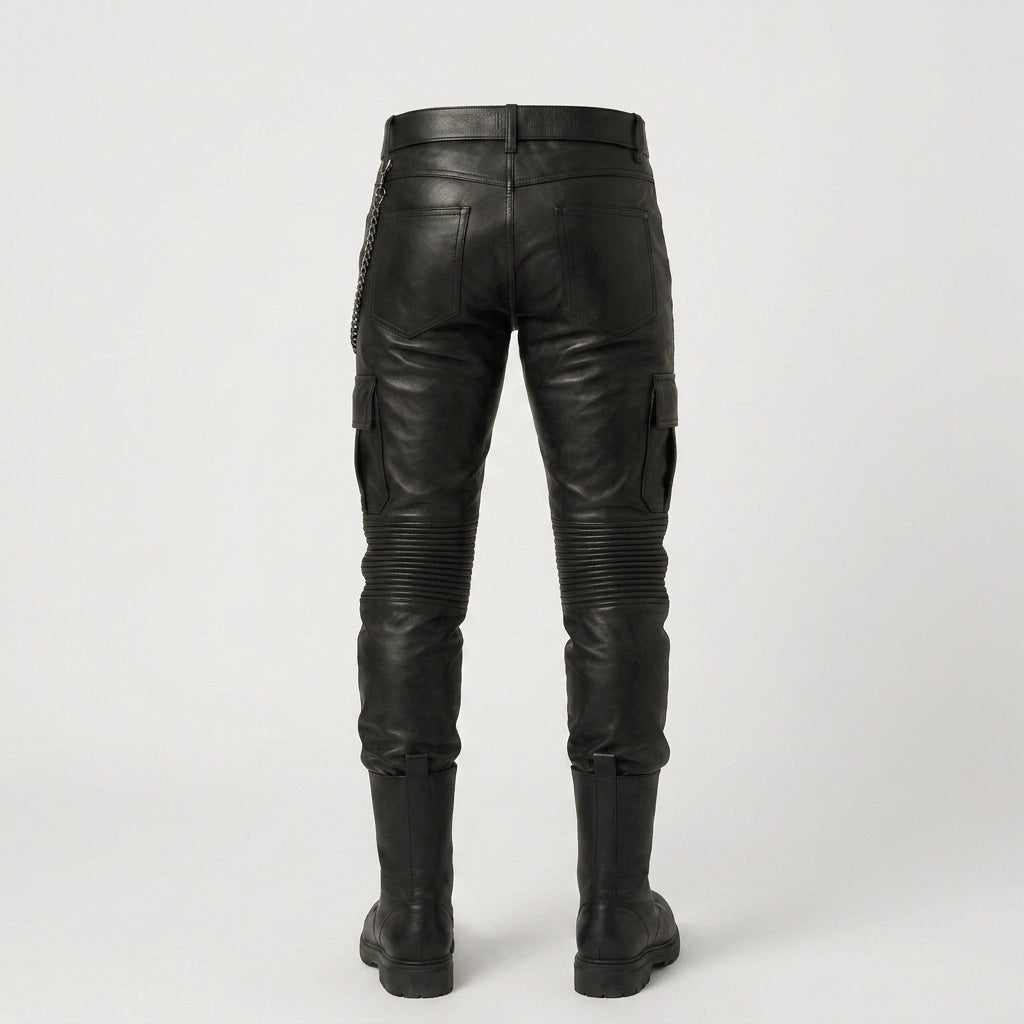 Men's Slim Fit Leather Pants Premium Genuine Leather Jeans