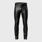Men's Leather Cargo Pants Genuine Leather Utility Trousers