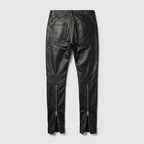 Men's Leather Cargo Pants Genuine Leather Utility Trousers