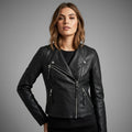 Women's Premium Black Leather Motorcycle Jacket