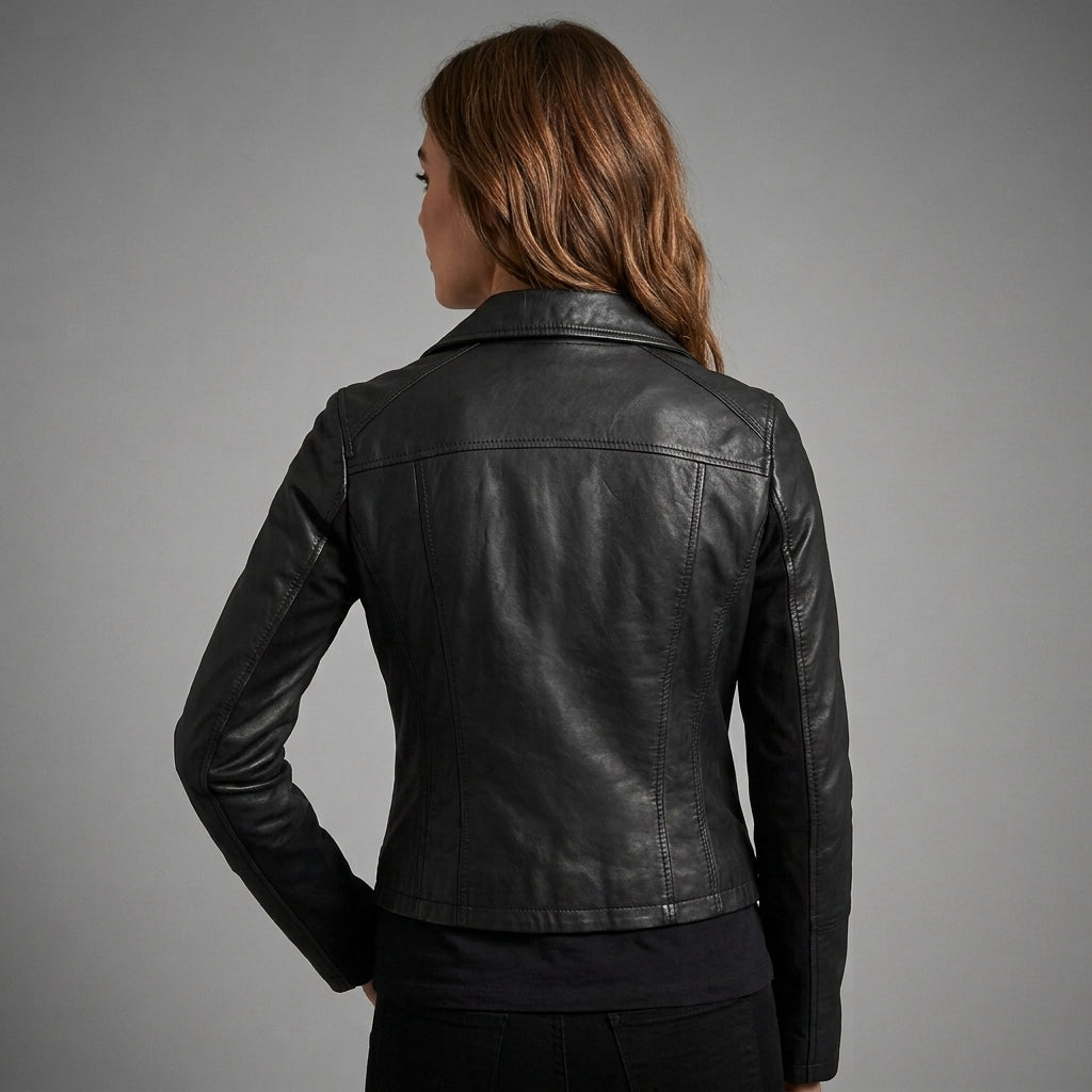 Women's Premium Black Leather Motorcycle Jacket