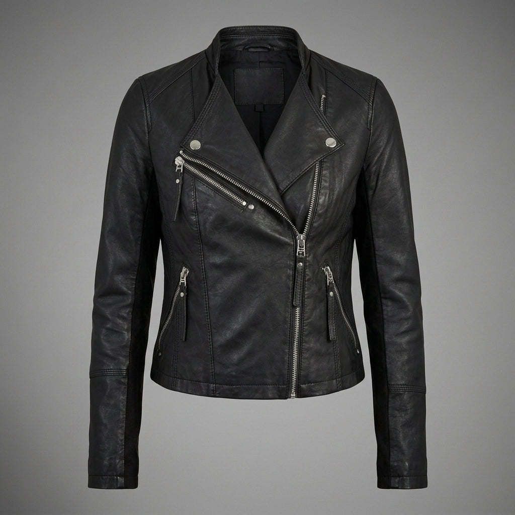 Women's Premium Black Leather Motorcycle Jacket