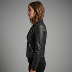 Women's Premium Black Leather Motorcycle Jacket