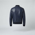 Men's Navy Leather Aviator Jacket