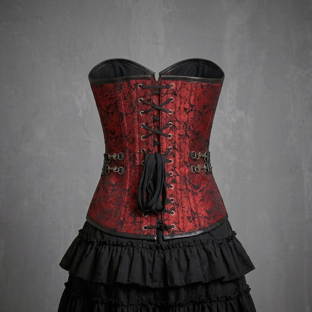 Red Brocade Pocket Corset
