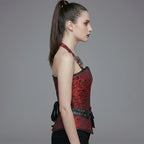 Red Brocade Pocket Corset