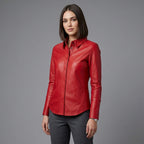 Women's Red Leather Shirt