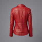 Women's Red Leather Shirt