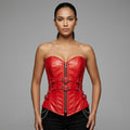 Red Chain & Zip Leather Corset