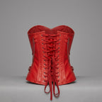Red Chain & Zip Leather Corset