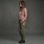 Women's Rose Pink Distressed Military Leather Blazer