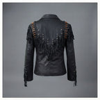 Women's Shadow Fringe Studded Leather Jacket