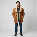 Men's Brown Classic Sheepskin Leather Coat