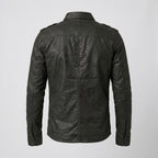 Men's Black Leather Shirt Genuine Lambskin Button-Down Shirt