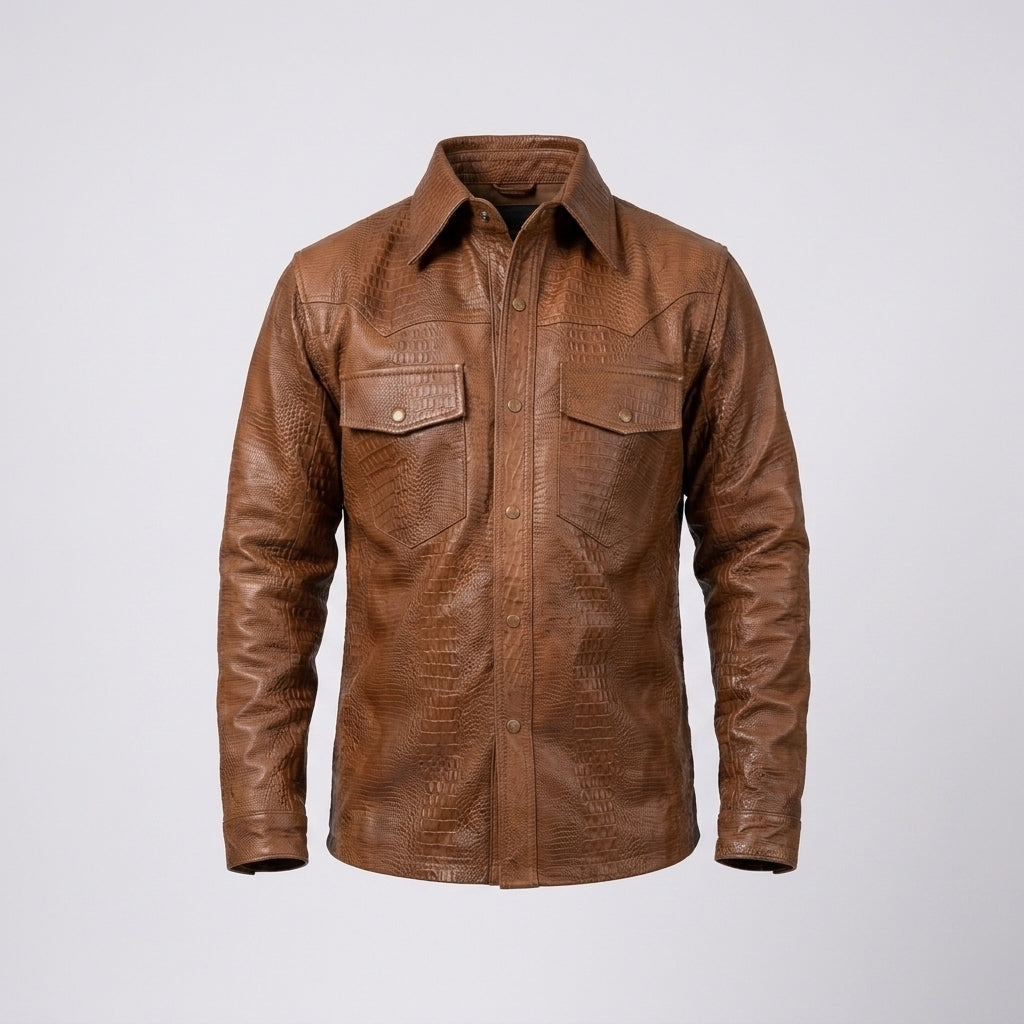 Men's Leather Overshirt Premium Genuine Leather Shacket
