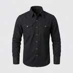 Men's Lambskin Leather Shirt Luxury Soft Leather Button-Up