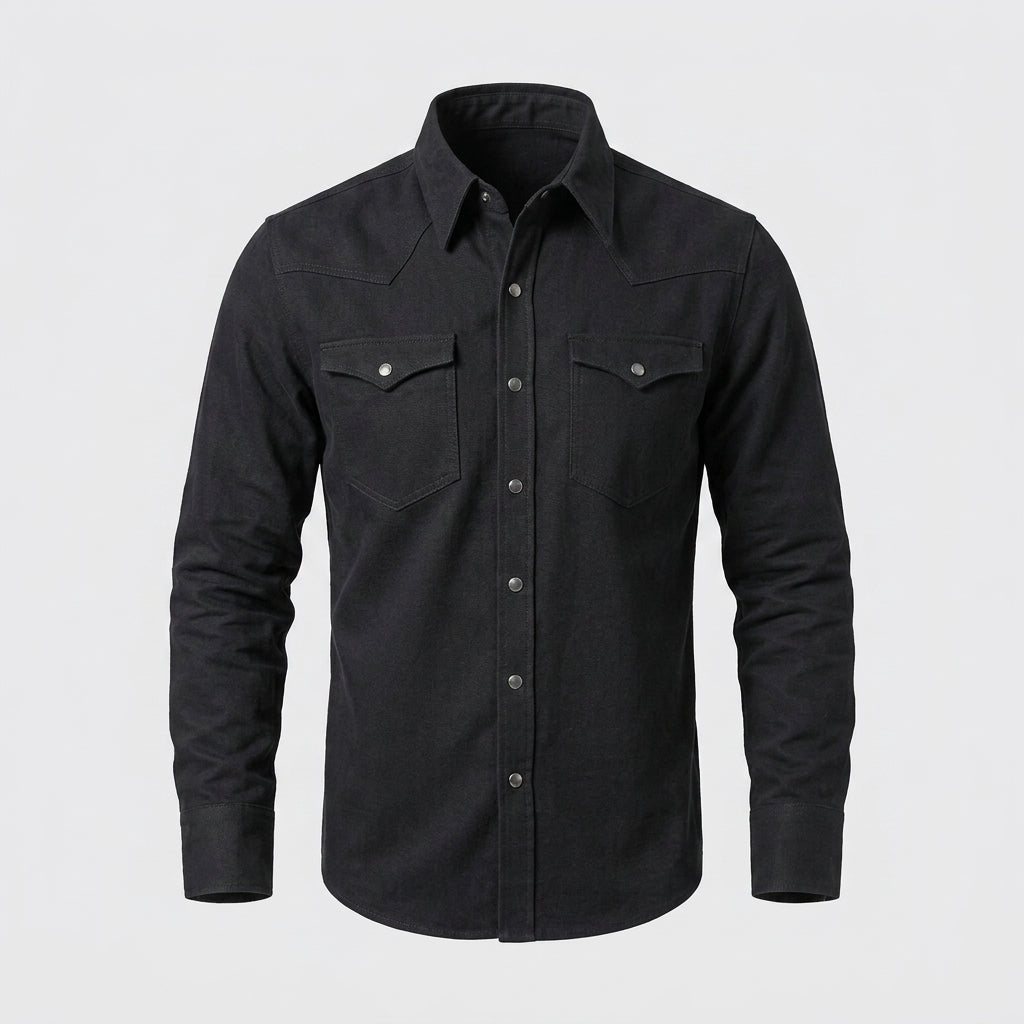 Men's Lambskin Leather Shirt Luxury Soft Leather Button-Up