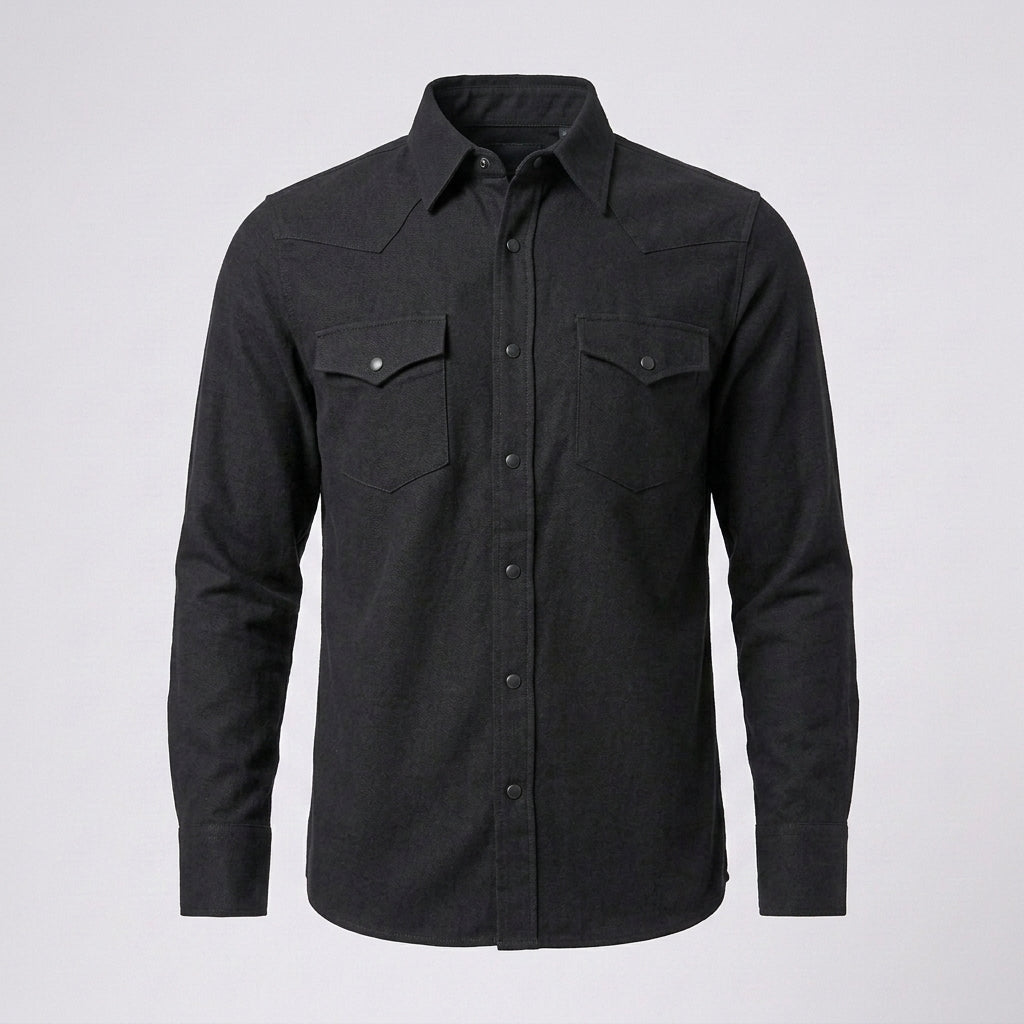 Men's Lambskin Leather Shirt Luxury Soft Leather Button-Up