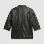 Men's Classic Leather Shirt Premium Long Sleeve Leather Shirt