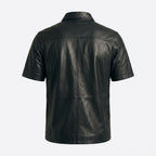 Men's Vintage Leather Shirt Distressed Genuine Leather Shirt