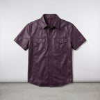 Men's Leather Shacket Premium Casual Leather Shirt Jacket
