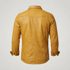 Men's Designer Leather Shirt Genuine Lambskin Luxury Overshirt