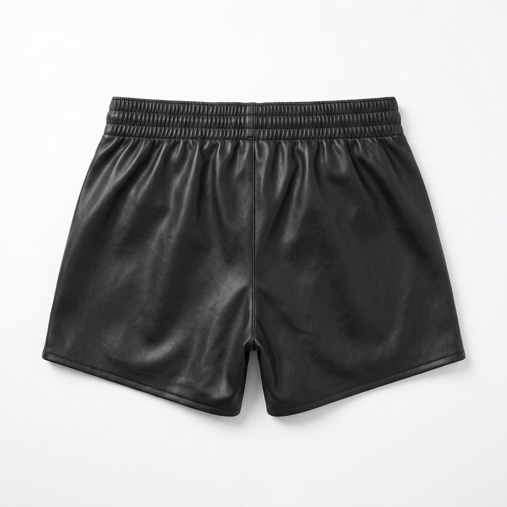 Men's Genuine Leather Shorts Premium Biker Motorcycle Shorts