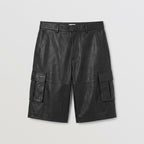 Men's Black Leather Shorts Genuine Lambskin Casual Shorts