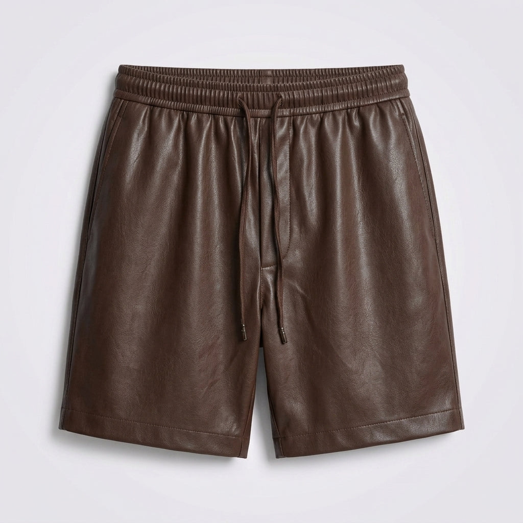 Men's Lambskin Leather Shorts Luxury Soft Leather Shorts