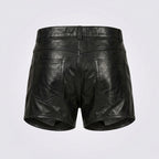 Men's Leather Cargo Shorts Genuine Utility Leather Shorts