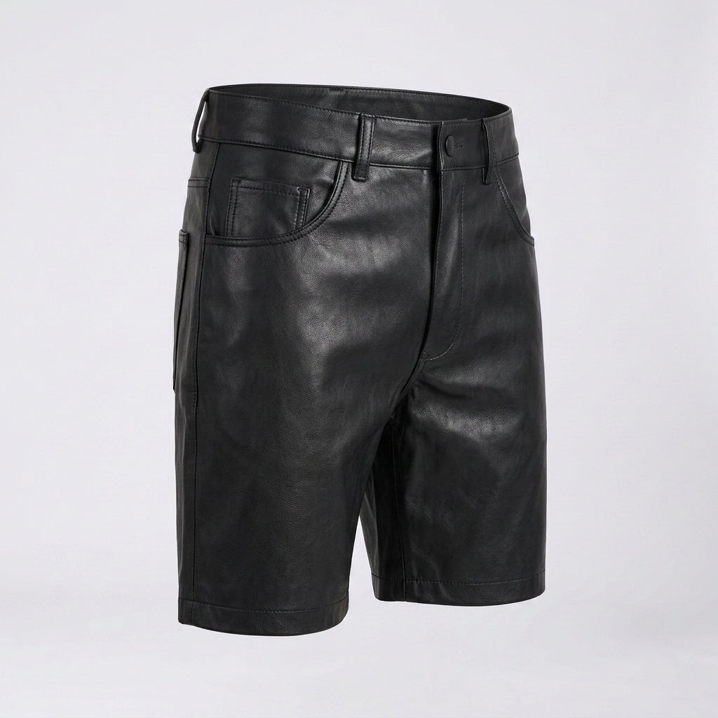 Men's Designer Leather Shorts Premium Fashion Leather Shorts