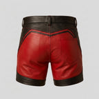Men's Vintage Leather Shorts Distressed Biker Style Shorts