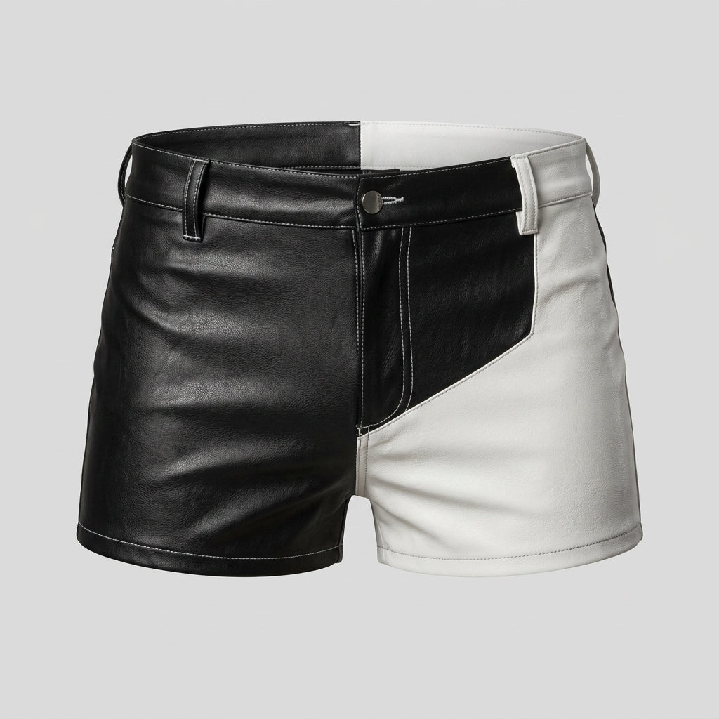 Men's Leather Walking Shorts Genuine Casual Leather Shorts