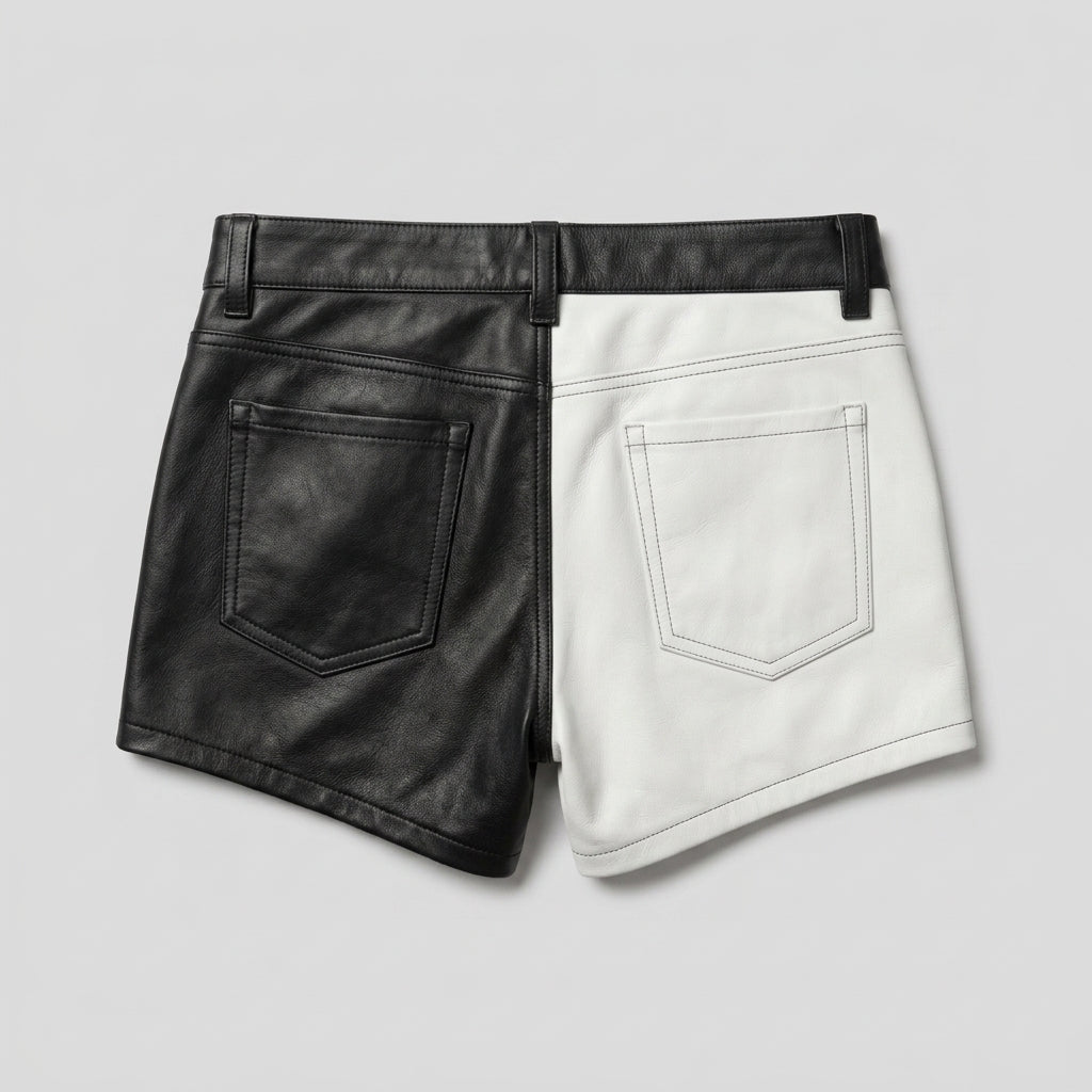 Men's Leather Walking Shorts Genuine Casual Leather Shorts