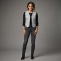 Women's Grey Leather Western Vest